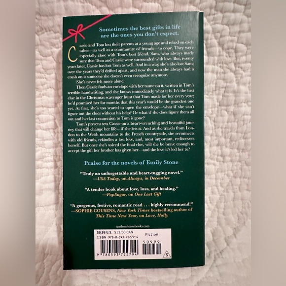 One Last Gift by Emily Stone 2022 a novel PB 1st Edition Like New - Picture 3 of 3